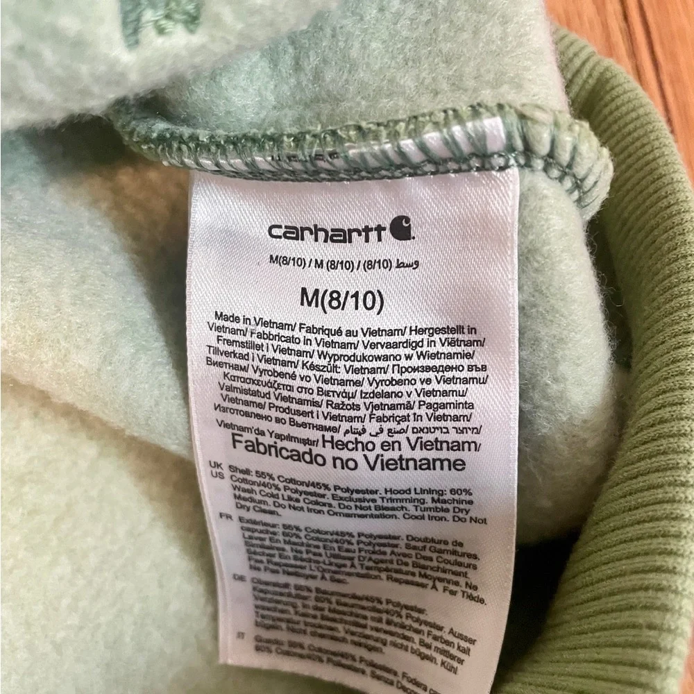 Carhartt Women’s Hoodie Light Green Medium - Picture 4 of 6